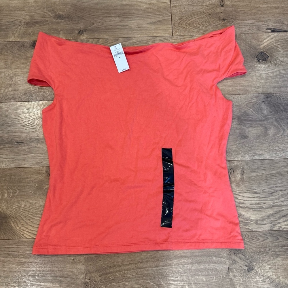 Banana Republic Women's Red Off-the-Shoulder Blouse, Size M, Coral Color